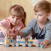 Wooden Train Standing Building Blocks