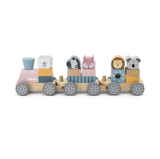 Wooden Train Standing Building Blocks