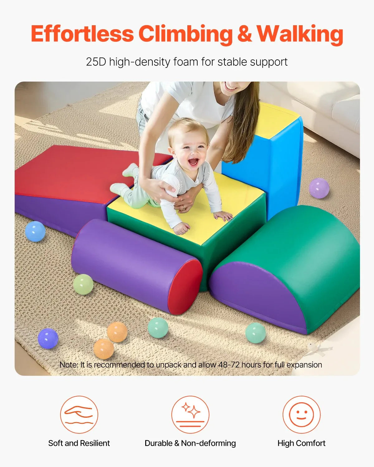 5 Piece Foam Climbing Blocks Set