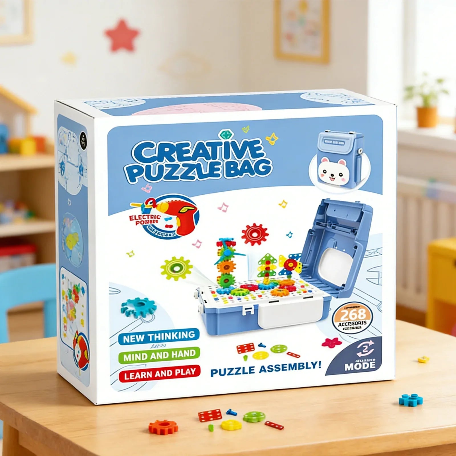Creative Puzzle Bag 268PCS-Blue