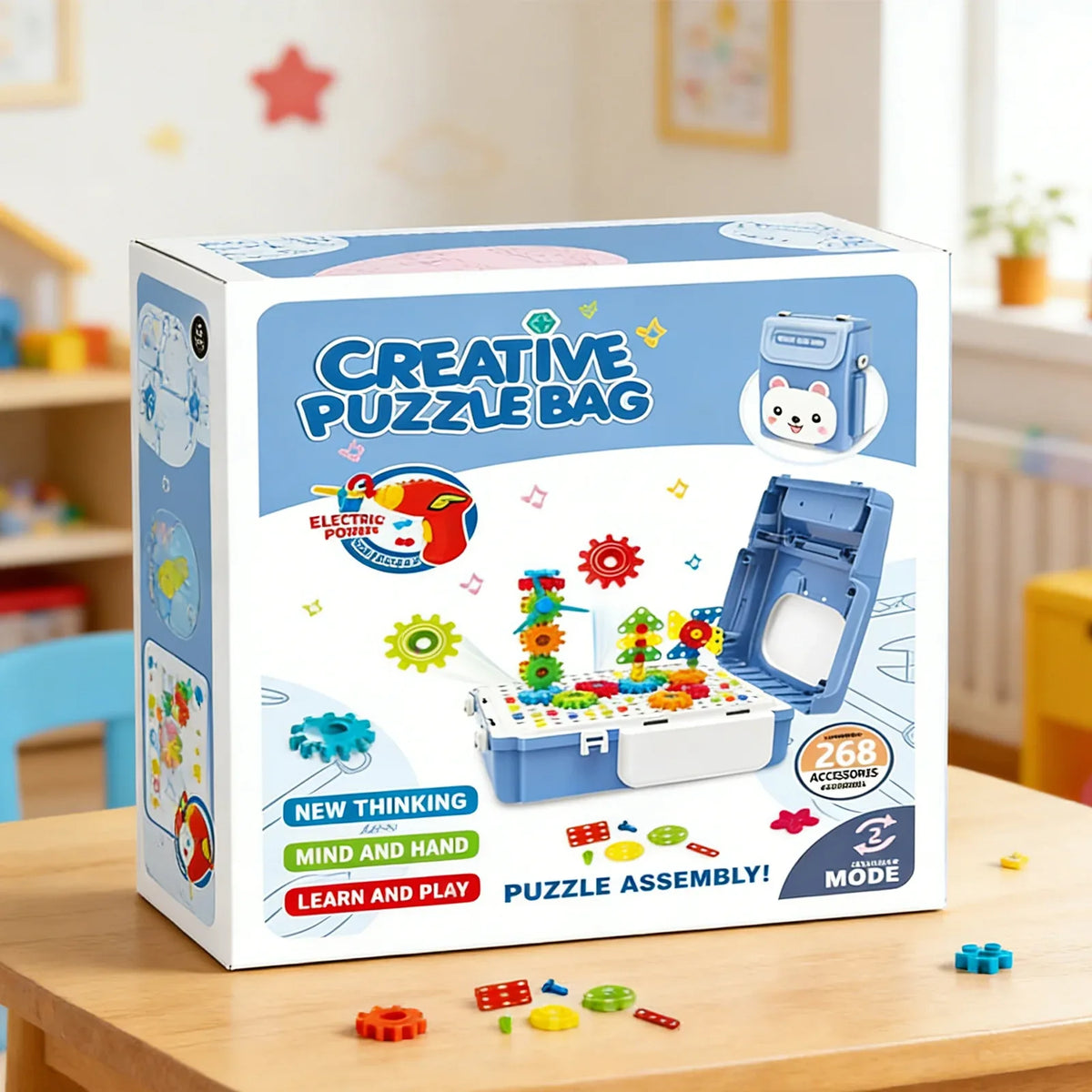 Creative Puzzle Bag 268PCS-Blue