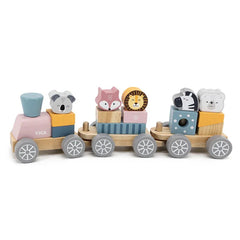 Wooden Train Standing Building Blocks