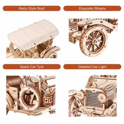 DIY Model Vintage Car Wooden Puzzle