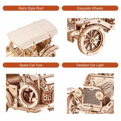 DIY Model Vintage Car Wooden Puzzle