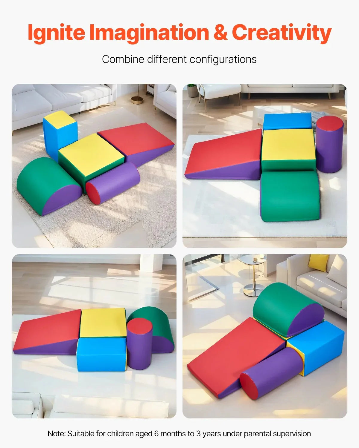 5 Piece Foam Climbing Blocks Set