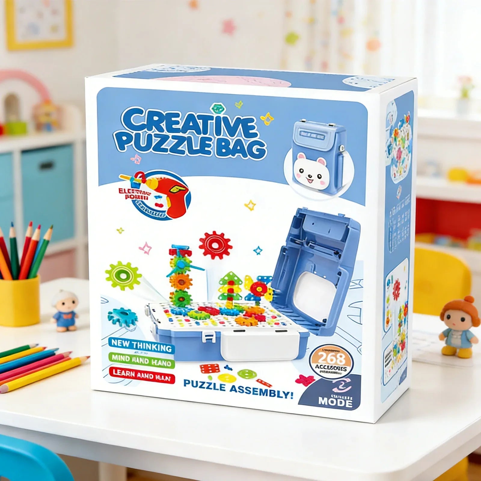Creative Puzzle Bag 268PCS-Blue
