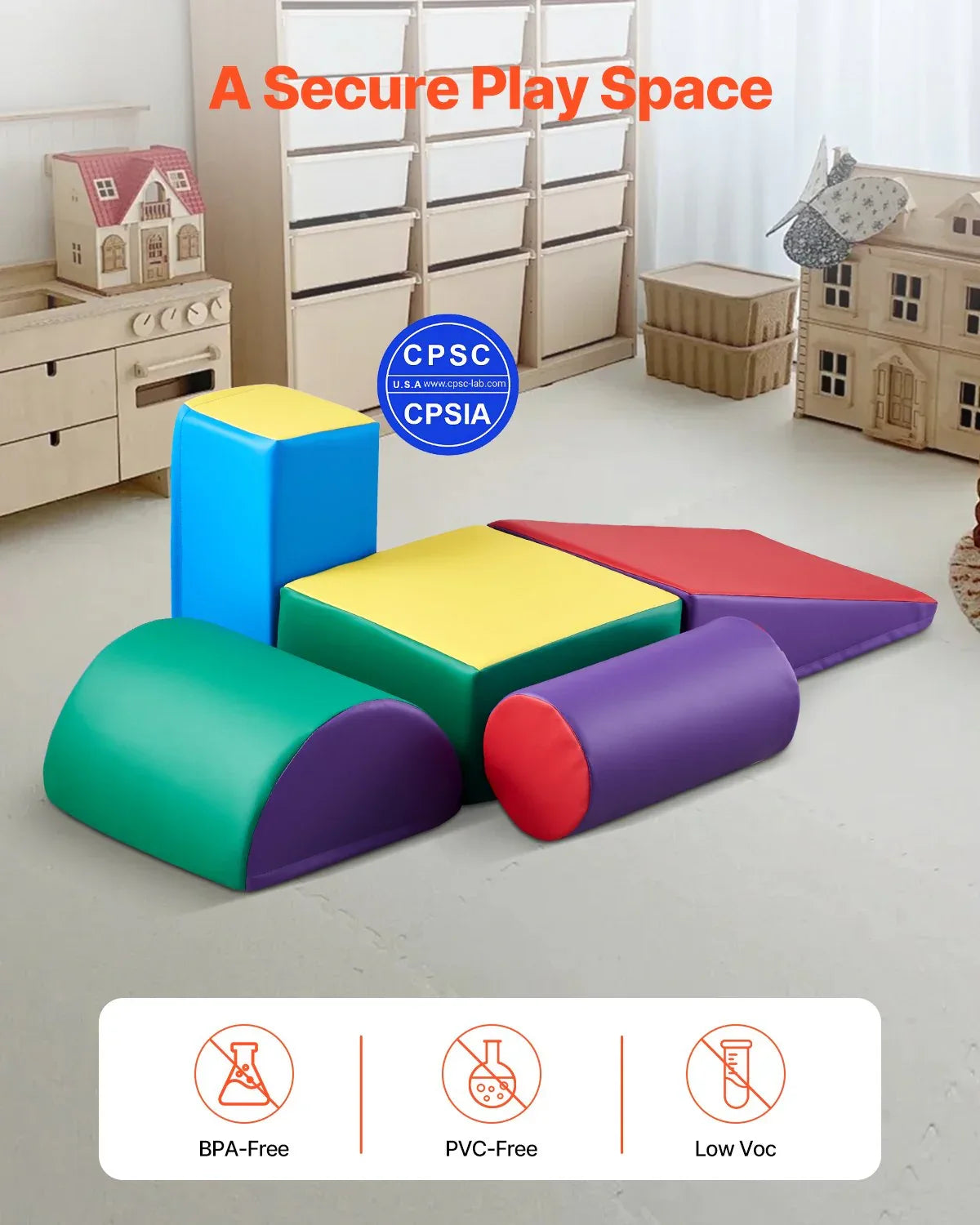 5 Piece Foam Climbing Blocks Set