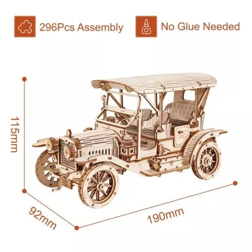 DIY Model Vintage Car Wooden Puzzle